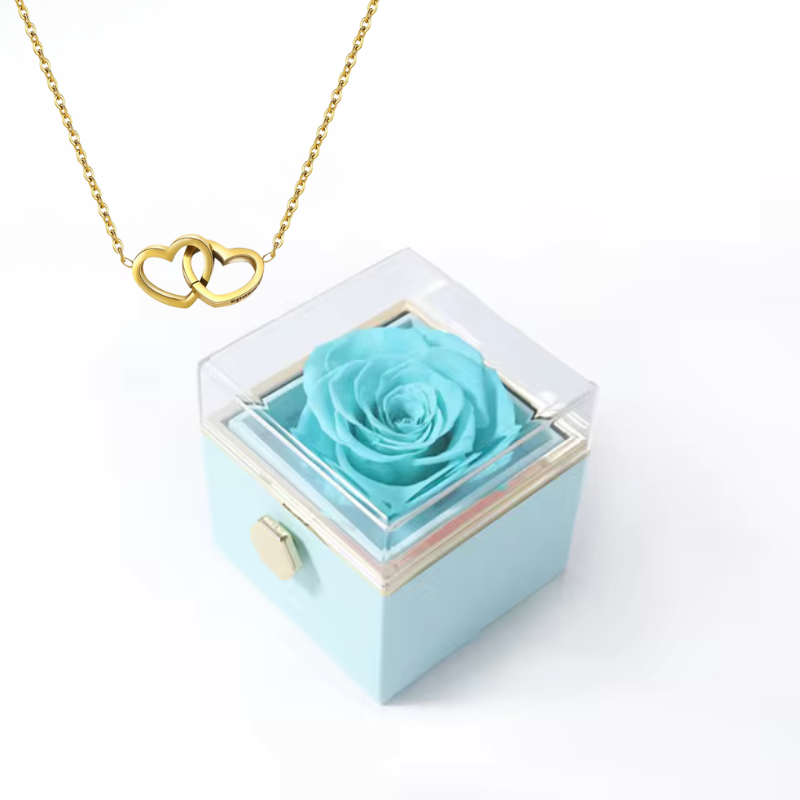 Cofanetto Collana cuore + scatola Rosa - Regalo d'amore elegante