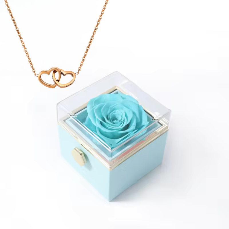 Cofanetto Collana cuore + scatola Rosa - Regalo d'amore elegante