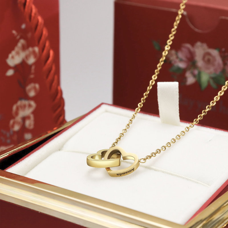 Cofanetto Collana cuore + scatola Rosa - Regalo d'amore elegante