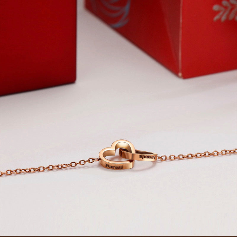 Cofanetto Collana cuore + scatola Rosa - Regalo d'amore elegante