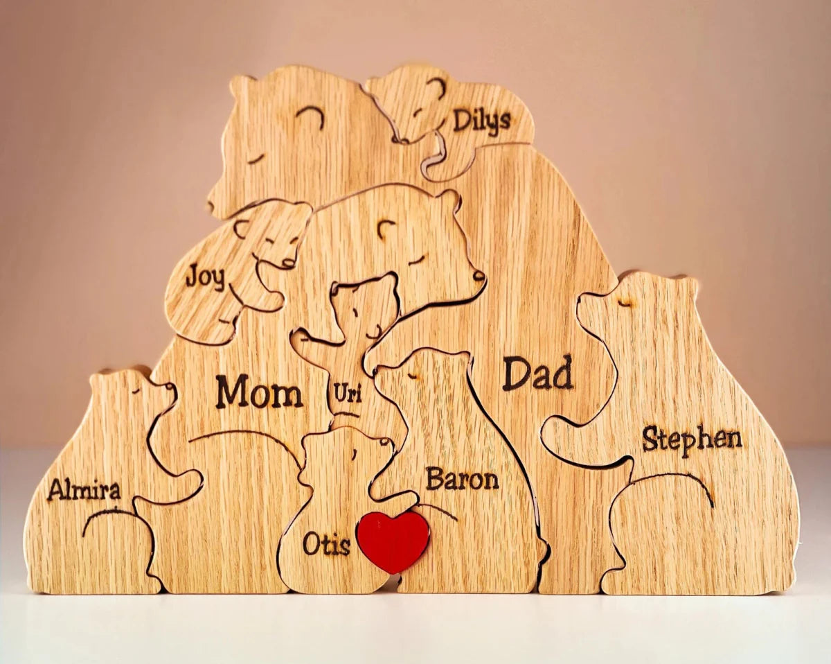 Personalisierte Holzfamilienpuzzle: Einzigartiges und zeitloses Andenken