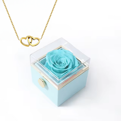 Cofre Collar corazón + caja Rosa - Regalo de amor elegante 