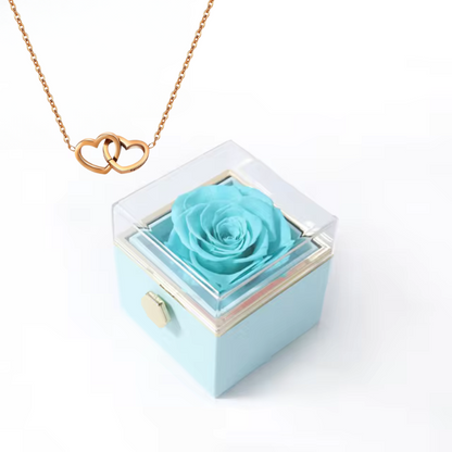 Cofre Collar corazón + caja Rosa - Regalo de amor elegante 