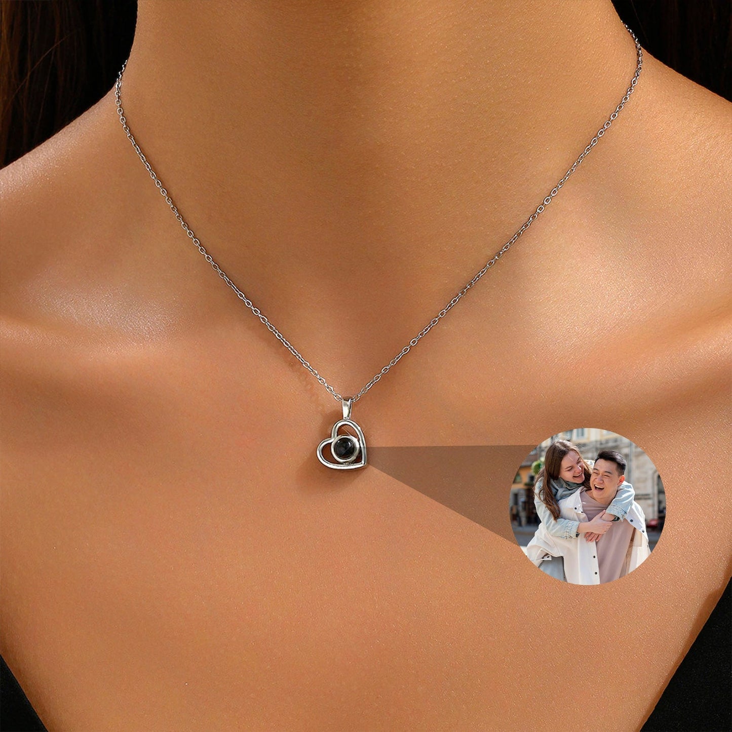 Collar corazón personalizado con foto – Un recuerdo eterno 