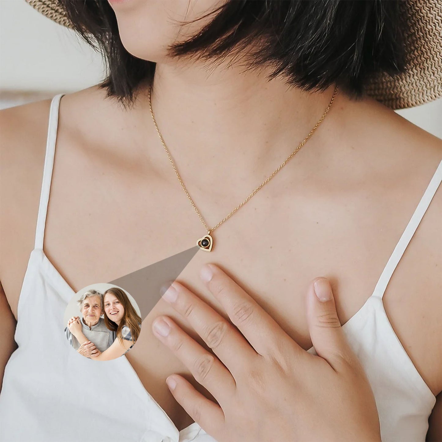 Collar corazón personalizado con foto – Un recuerdo eterno 