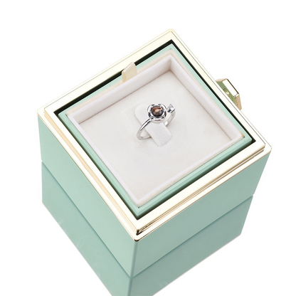 Coffret Rose Éternelle - Avec Collier Gravé et Vraie Rose