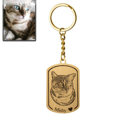 Medaglione portachiavi Silhouette di gatto