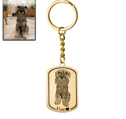 Hond silhouet medaillon sleutelhanger