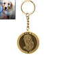 Silhouette dog round medallion key ring