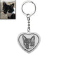 Silhouette cat heart keyring