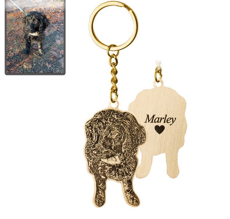 Dog silhouette key ring